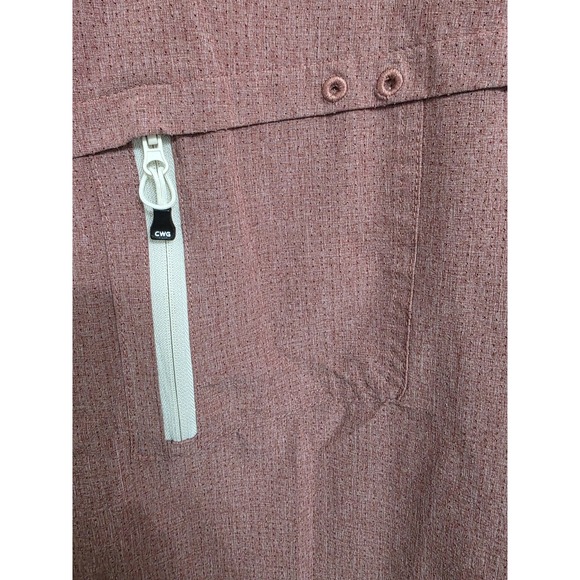 Canada Weather Gear Men's Size L Button Up Short Sleeve Shirt Dusty Rose Nice - Picture 4 of 6
